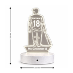 Personalised Cricketer LED Acrylic Lamp with Name & Age