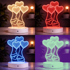 Personalised Heart Balloon LED Lamp with Names