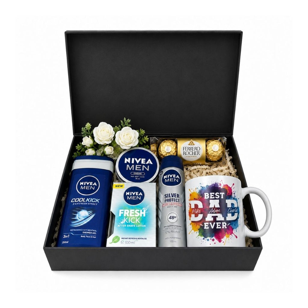 Best Dad Ever Gift Hamper with Personalized Mug & Nivea Men Grooming Set