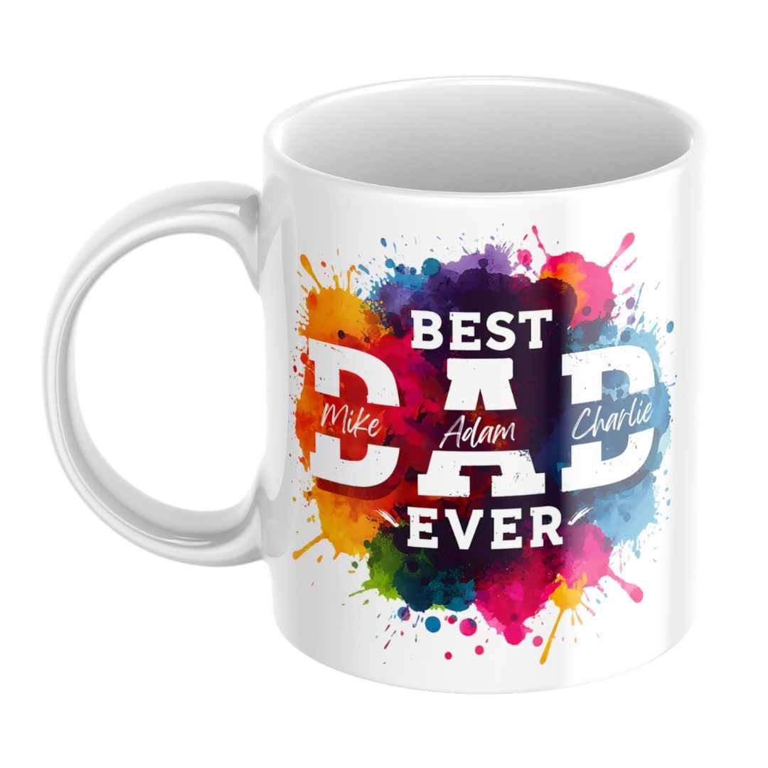 Best Dad Ever Mug with Kids Names
