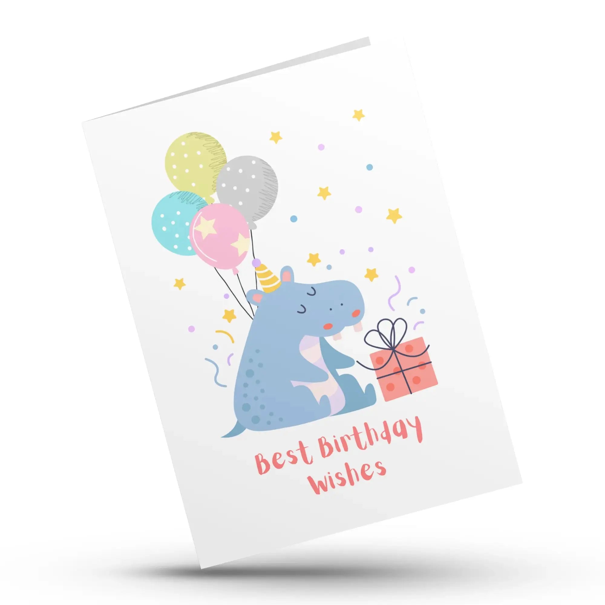 Best birthday wishes greeting card with balloons