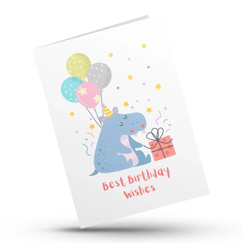 Best birthday wishes greeting card with balloons