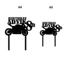 Motorbike Birthday Cake Topper with Name & Age Magicgift.ae