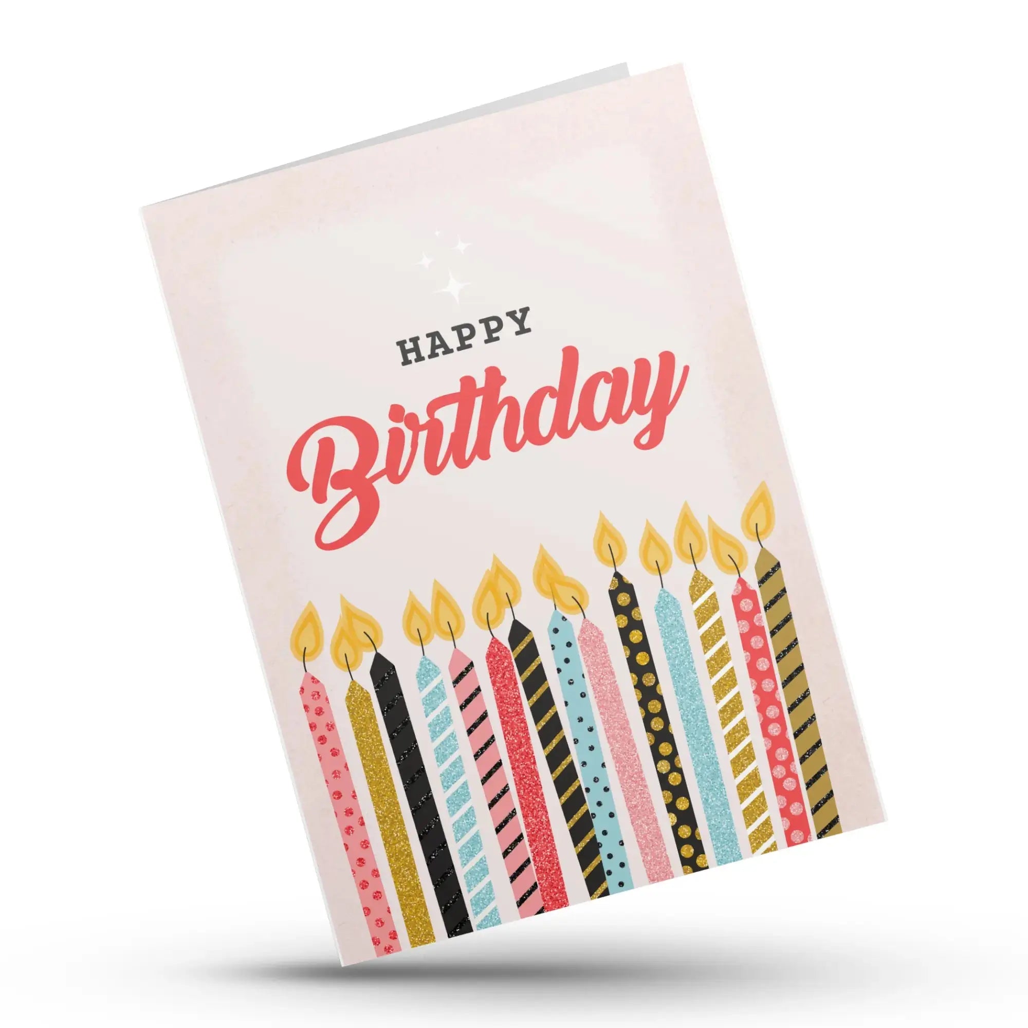 Colorful birthday candles happy birthday greeting card