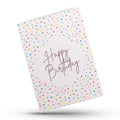 Confetti style happy birthday greeting card design
