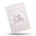 Confetti style happy birthday greeting card design
