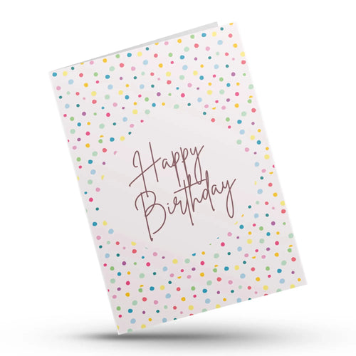 Confetti style happy birthday greeting card design