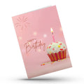 Cupcake illustration happy birthday greeting card