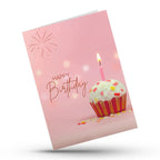 Cupcake illustration happy birthday greeting card