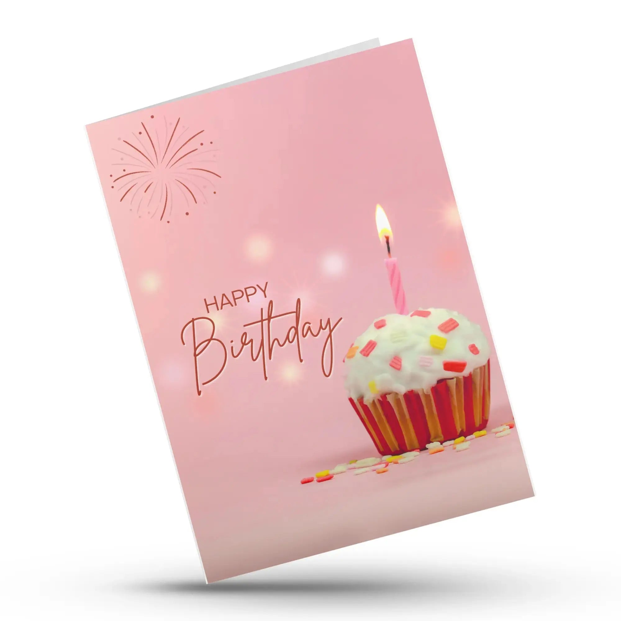 Cupcake illustration happy birthday greeting card
