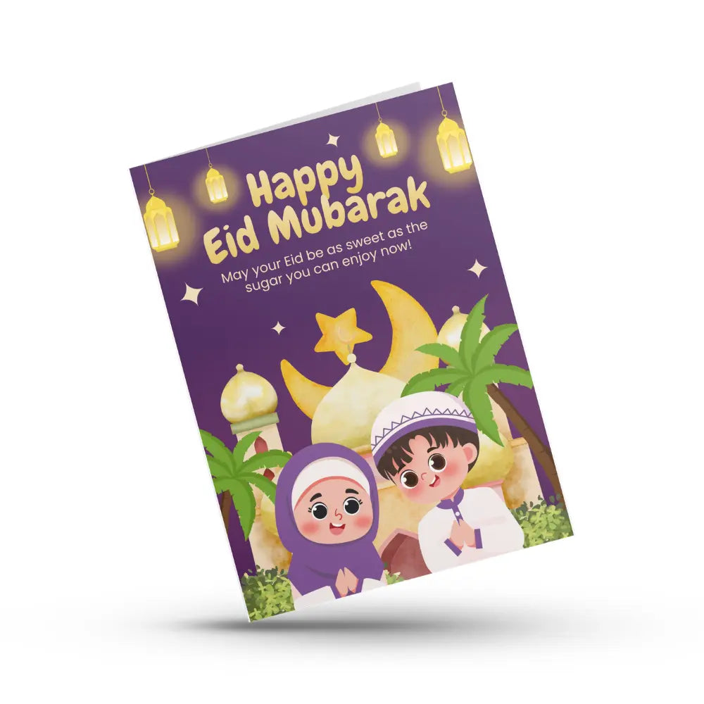 Cute Kids Eid Mubarak Celebration Card Magicgift.ae