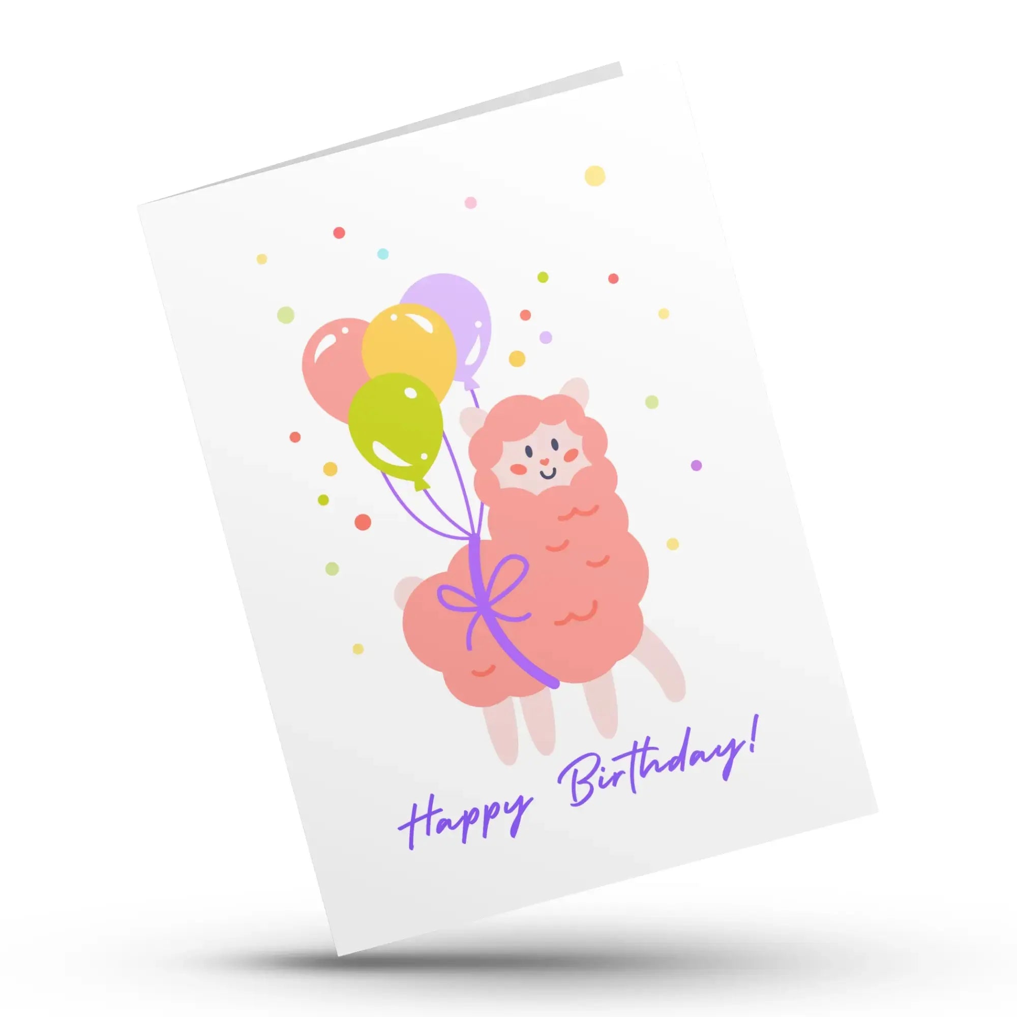 Cute cartoon character birthday greeting card