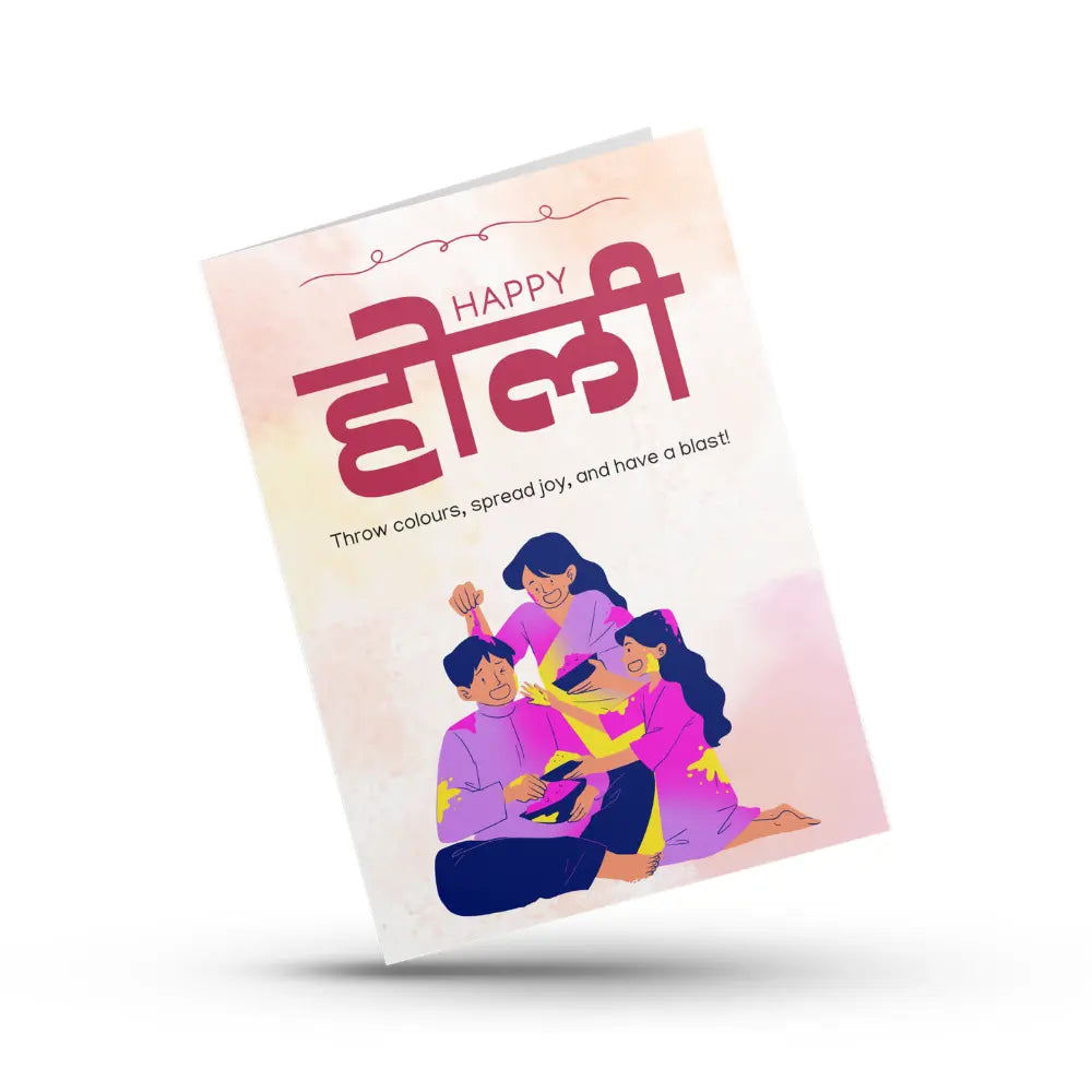 Family Joy Holi Festival Card Magicgift.ae