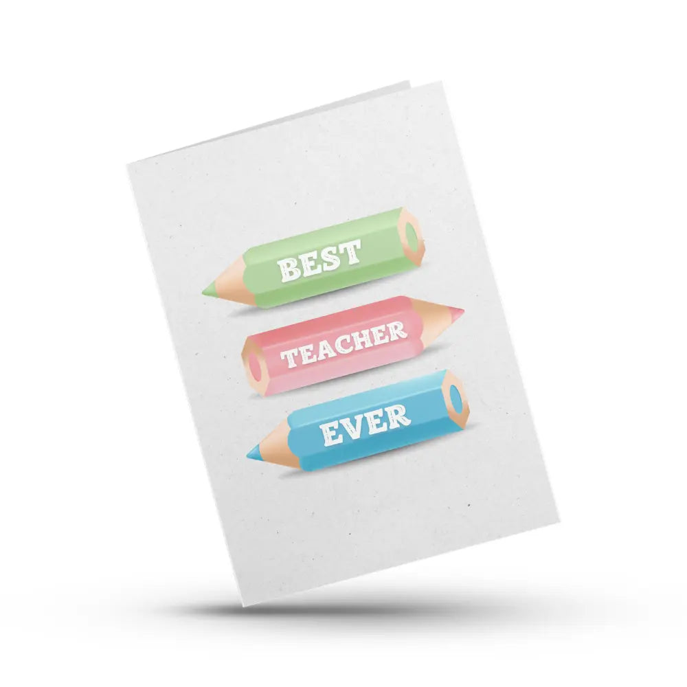 Best Teacher Ever Pencil Theme Card Magicgift.ae