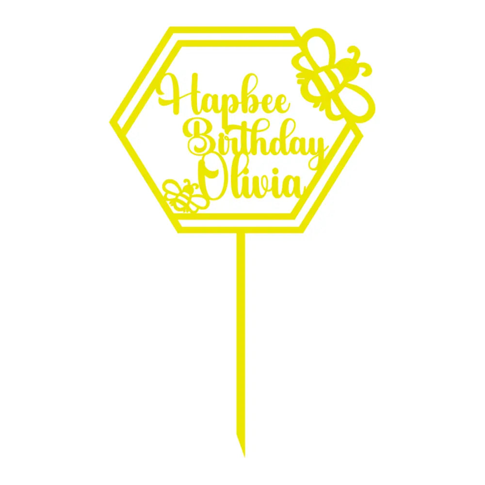 Hapbee Birthday Cake Topper with Name Magicgift.ae