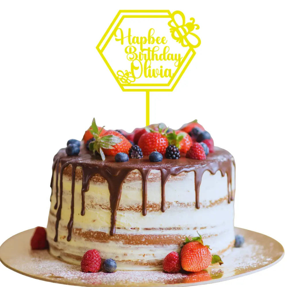 Hapbee Birthday Cake Topper with Name Magicgift.ae
