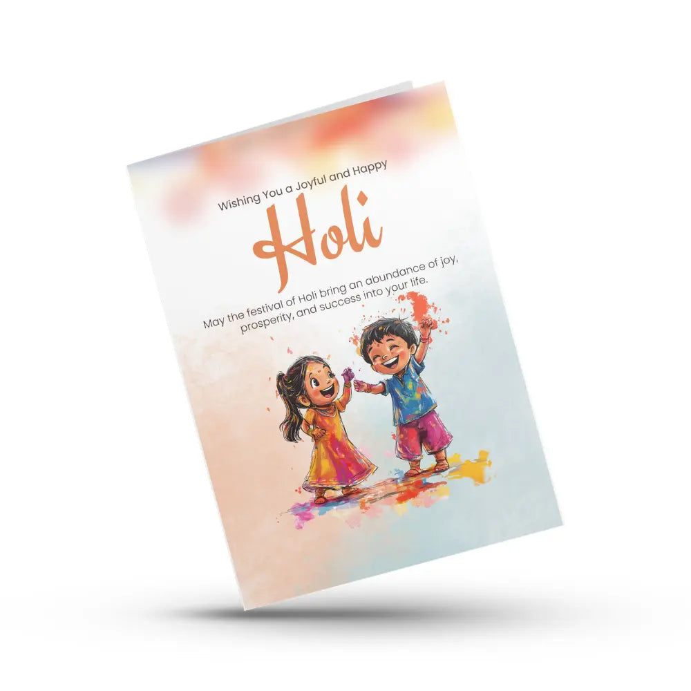Kids Playing Holi Fun Card Magicgift.ae