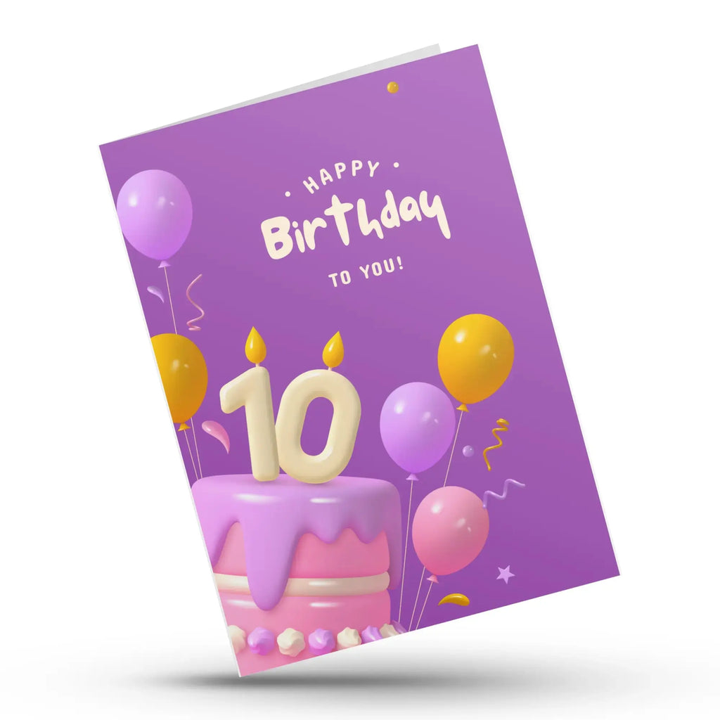 Kids birthday greeting card with balloons