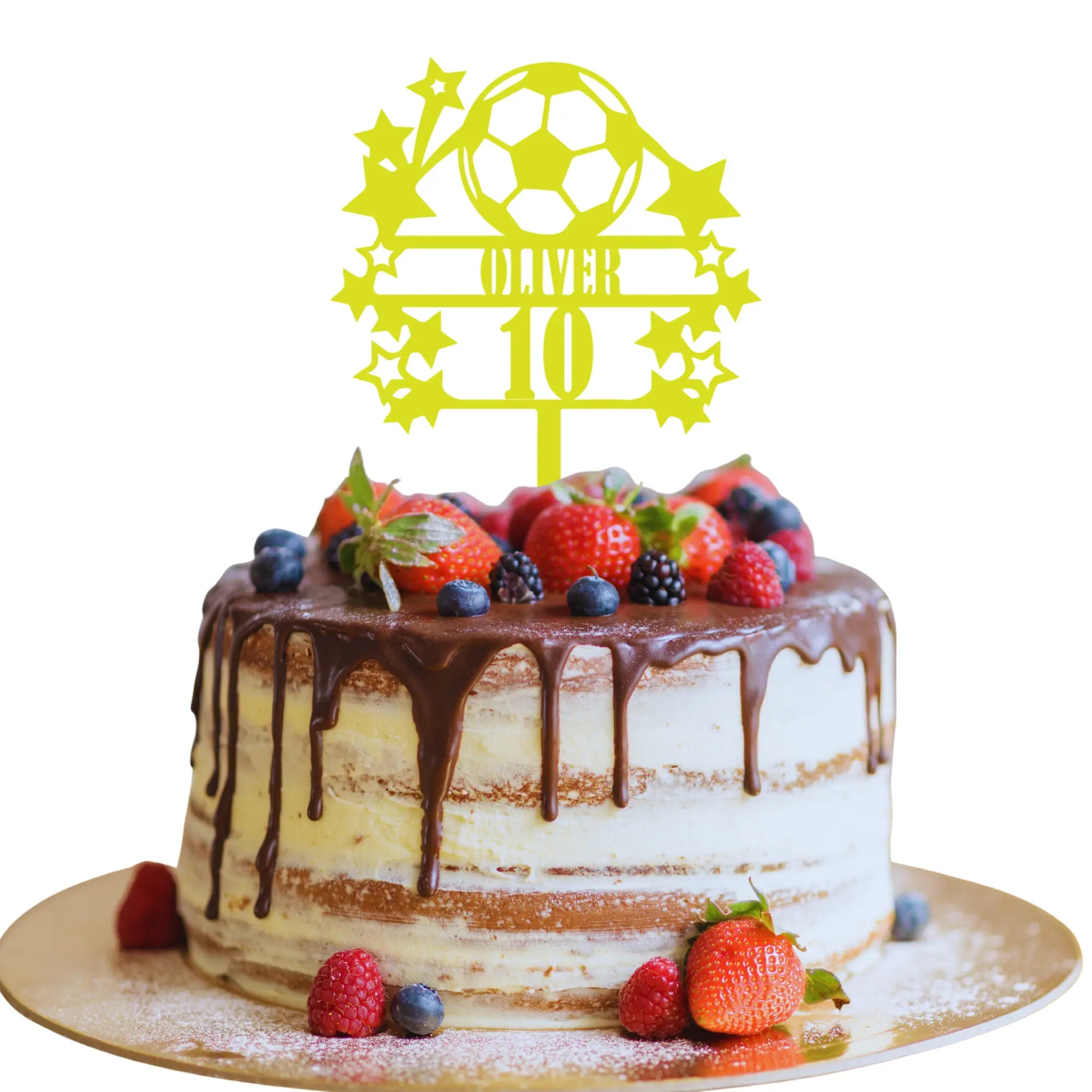 Football Star Birthday Cake Topper with Name & Age Magicgift.ae