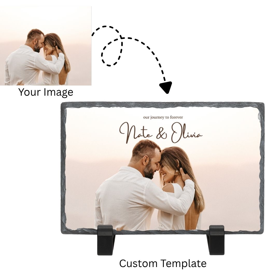 Personalised Couple Rectangle Stone Photo Frame
