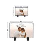 Personalised Couple Rectangle Stone Photo Frame