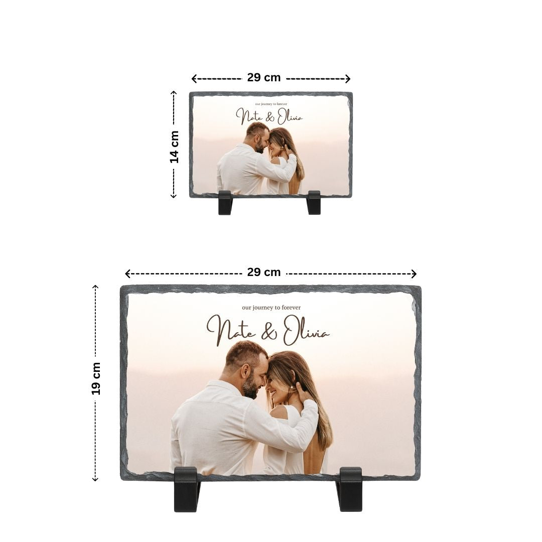 Personalised Couple Rectangle Stone Photo Frame