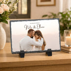 Personalised Couple Rectangle Stone Photo Frame