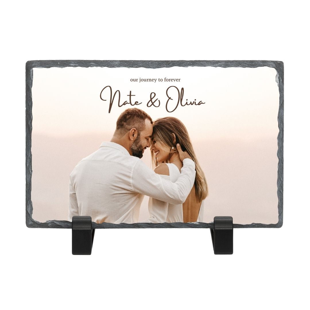Personalised Couple Rectangle Stone Photo Frame