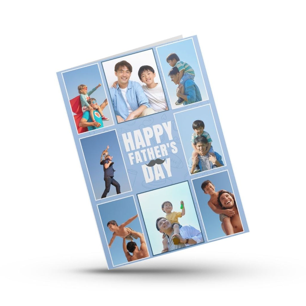 Modern Father's Day Photo Collage Card