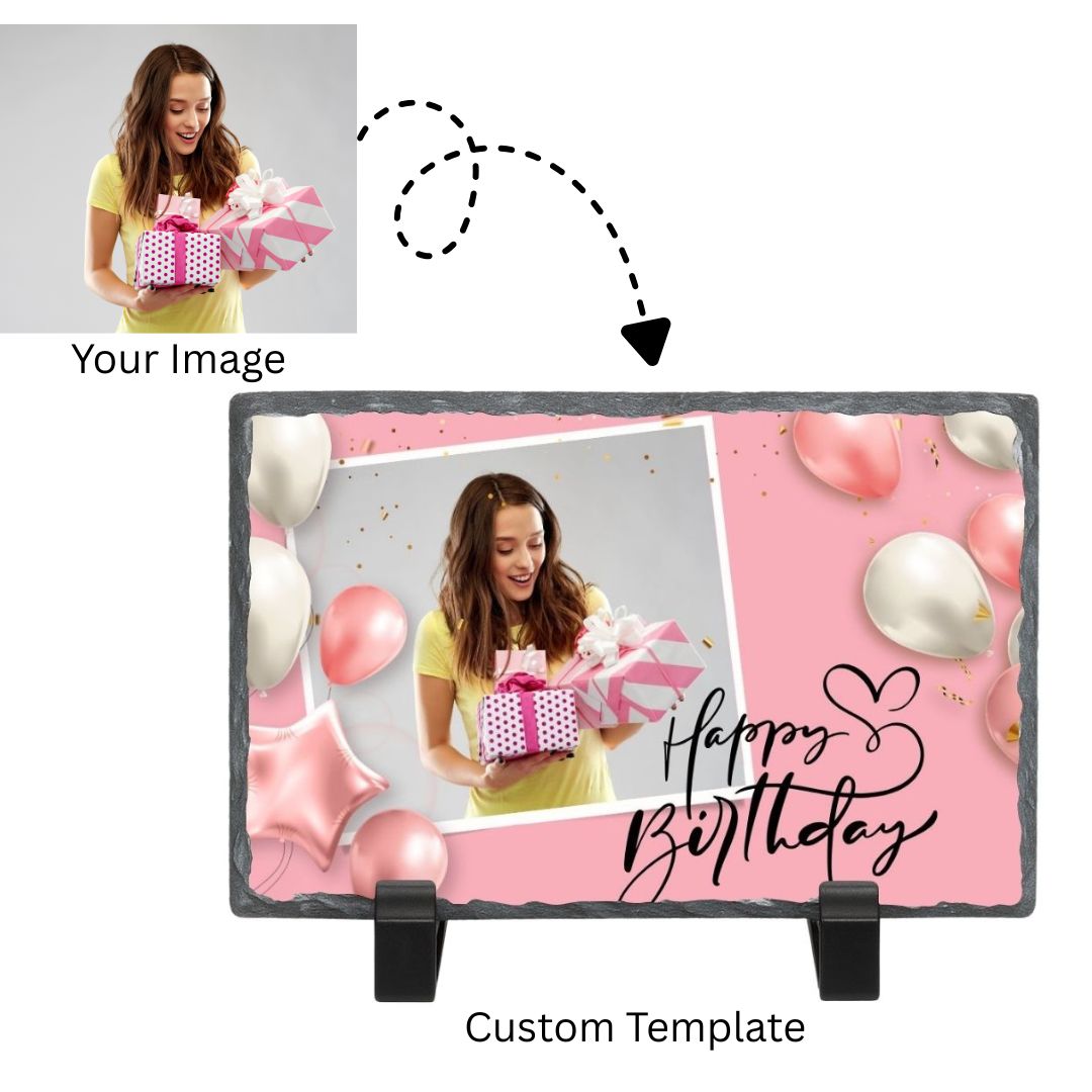 Personalised Birthday Rectangle Stone Photo Frame