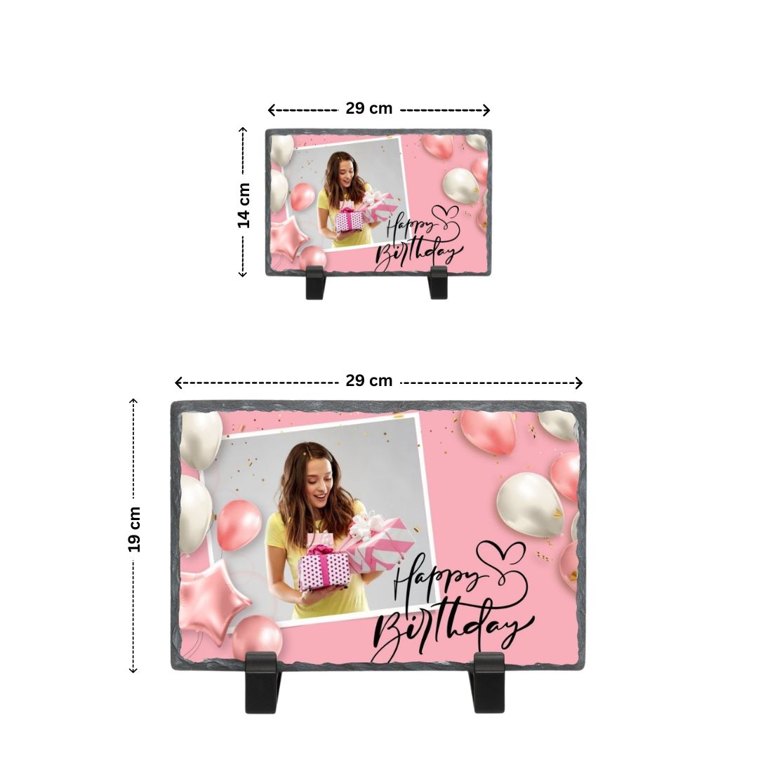 Personalised Birthday Rectangle Stone Photo Frame