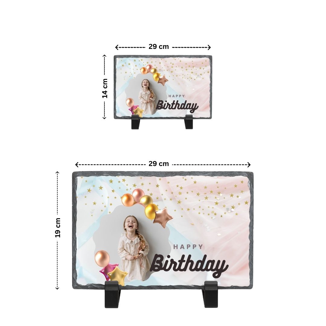 Personalised Birthday Rectangle Stone Photo Frame 2