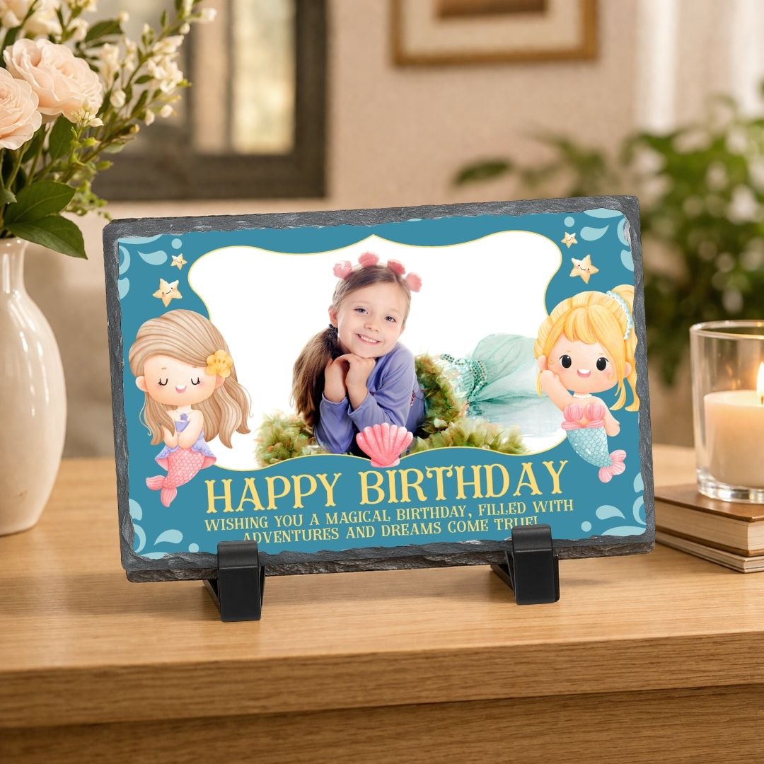 Personalised Birthday Rectangle Stone Photo Frame 3
