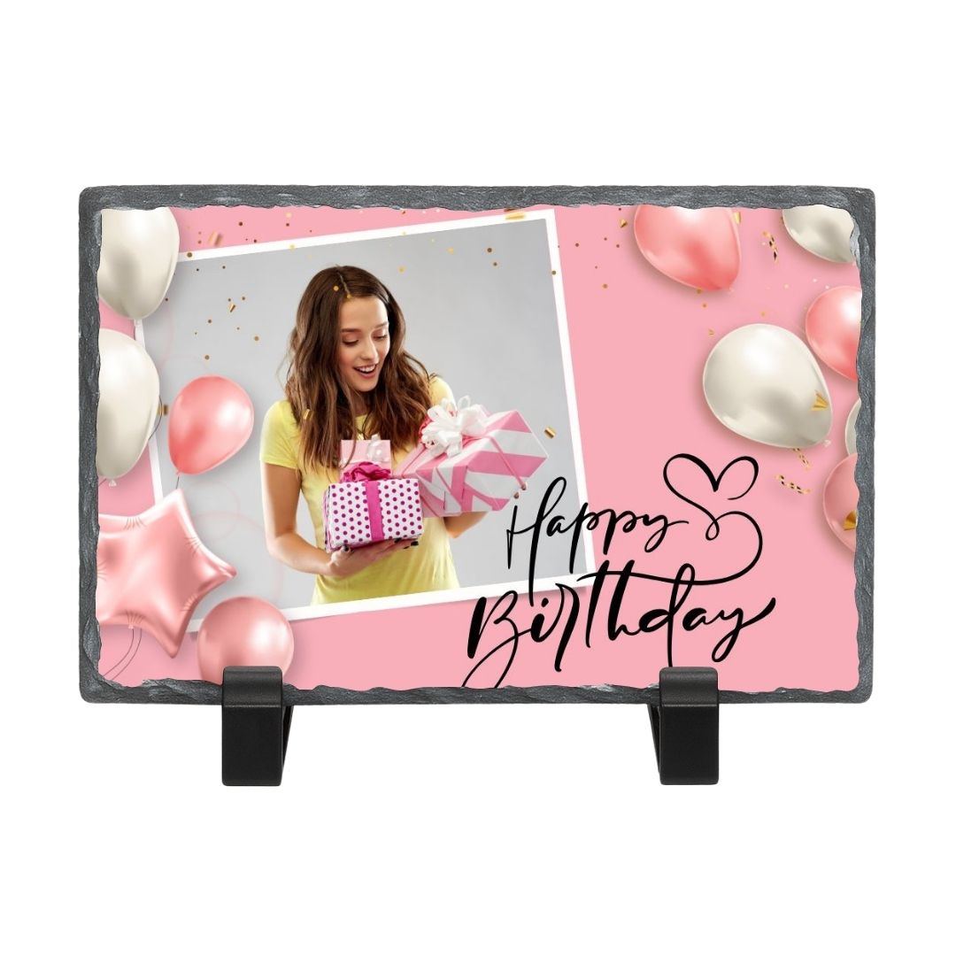 Personalised Birthday Rectangle Stone Photo Frame