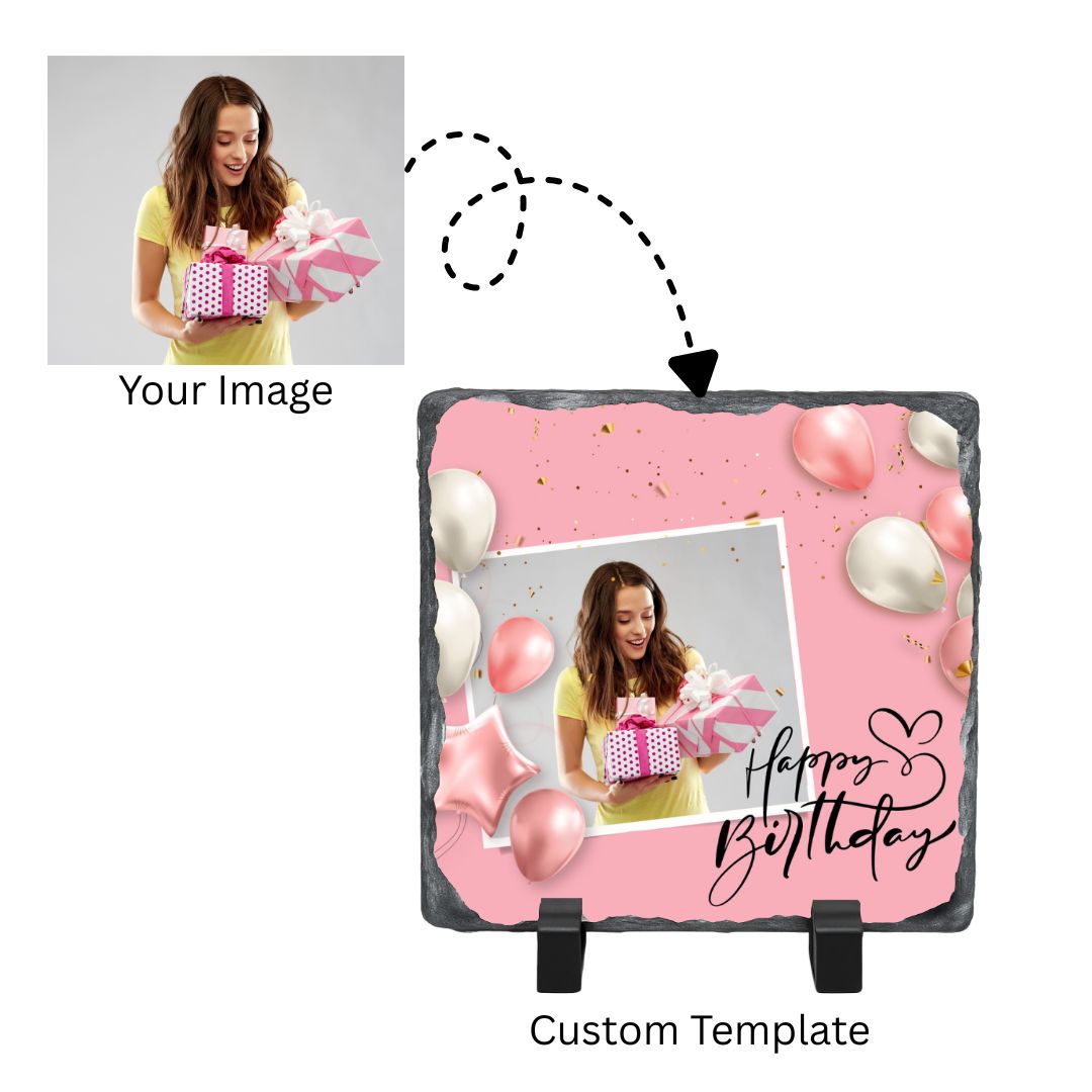 Personalised Happy Birthday Stone Photo Frame