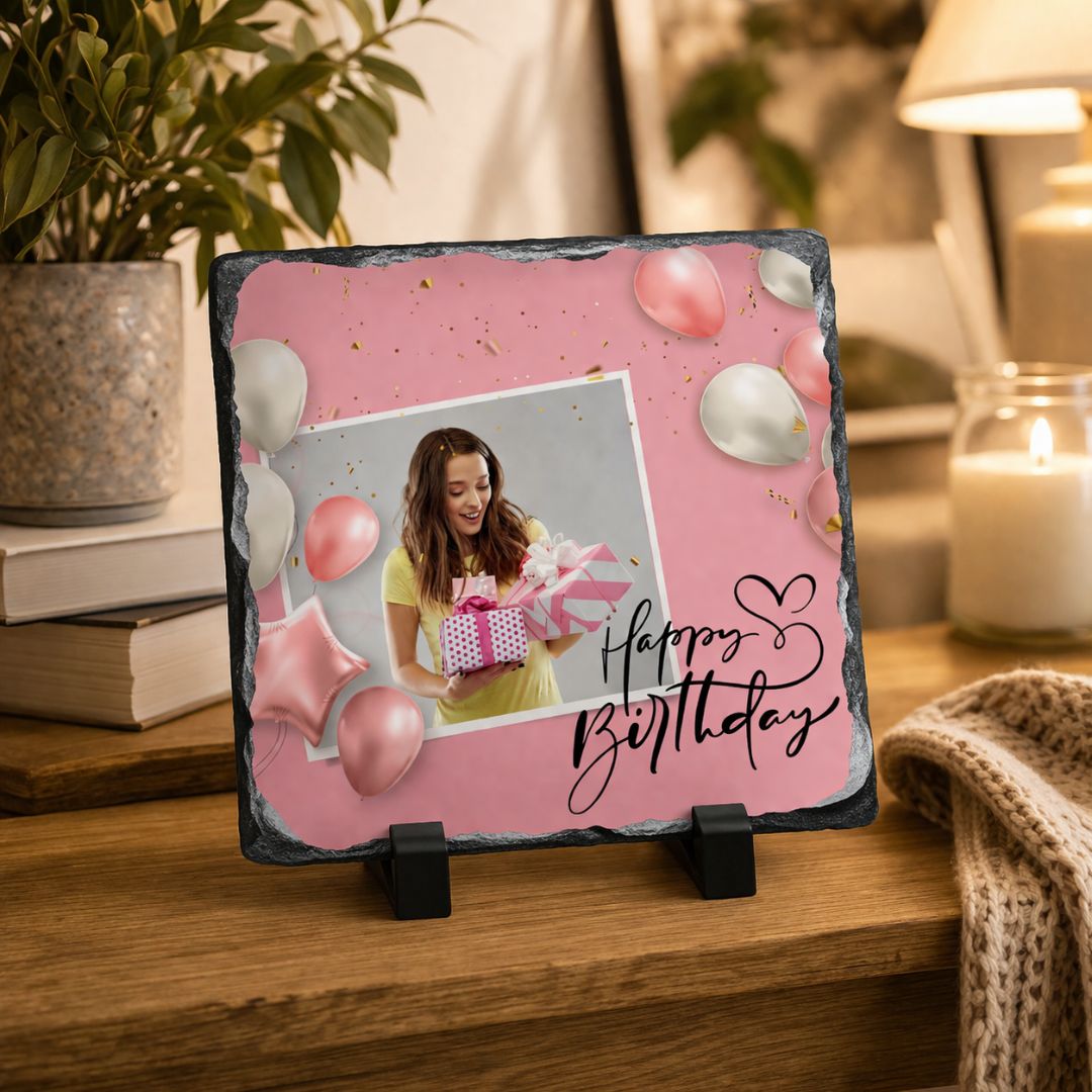Personalised Happy Birthday Stone Photo Frame