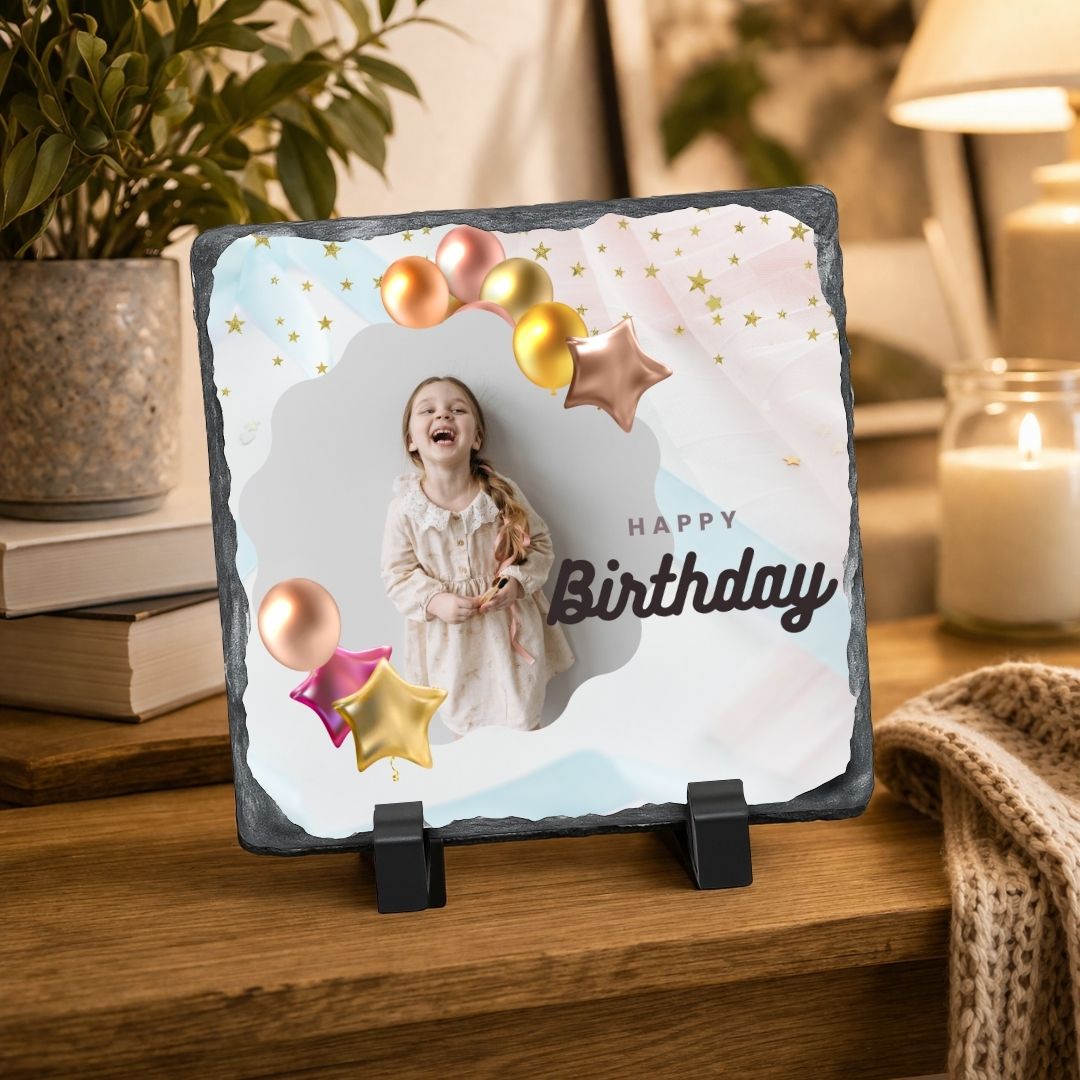 Personalised Happy Birthday Stone Photo Frame 2