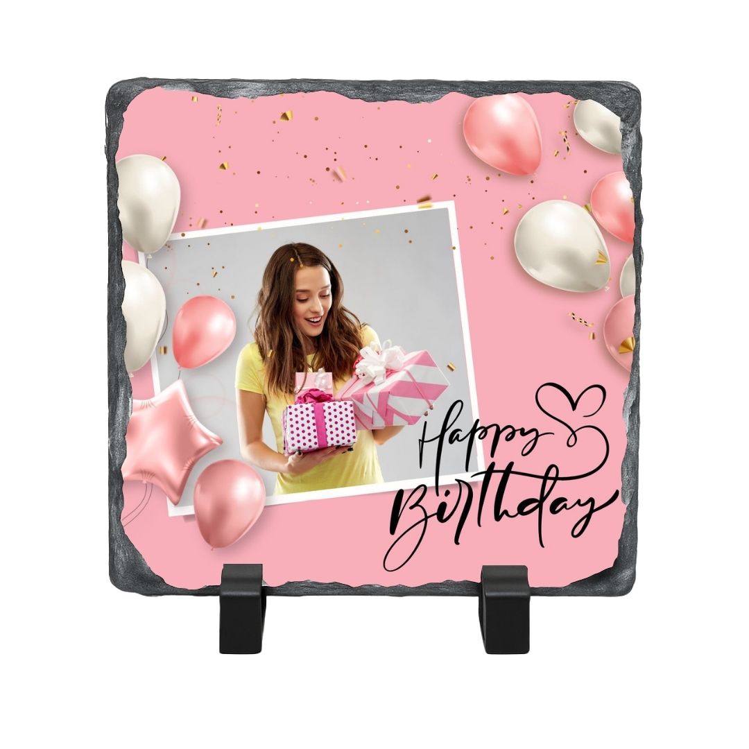 Personalised Happy Birthday Stone Photo Frame