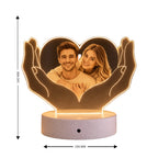 Personalised Photo LED Lamp with Heart & Hands | Custom Acrylic Gift Dubai