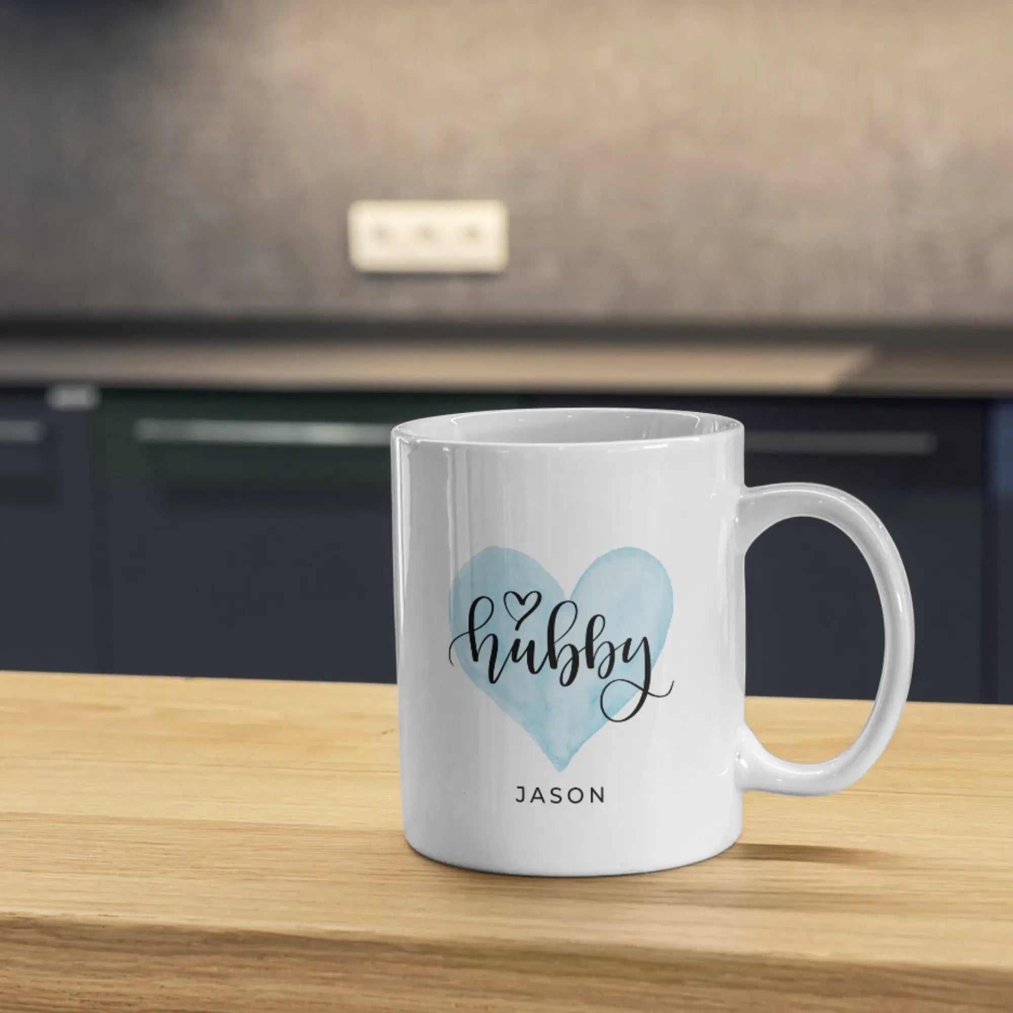 PersonalizedWifeyHubbyCoupleMugSetwithName