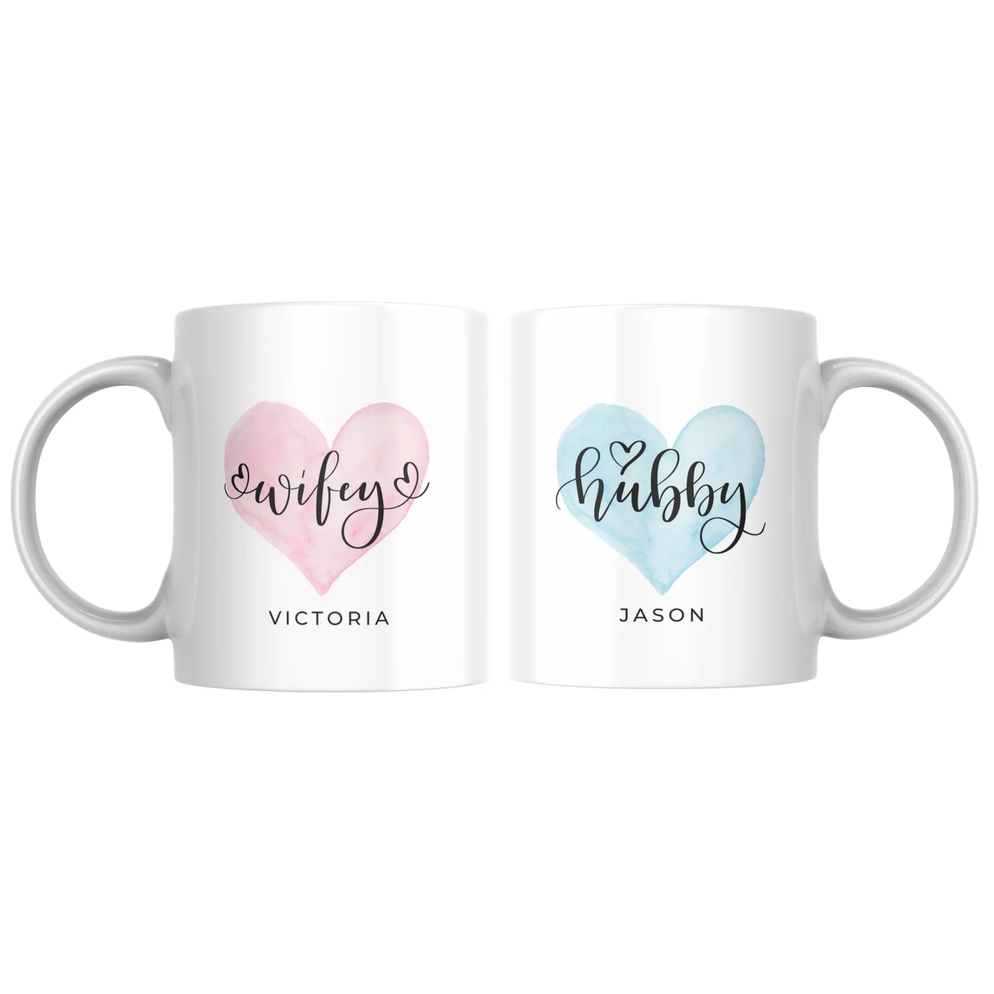 PersonalizedWifeyHubbyCoupleMugSetwithNamedubai