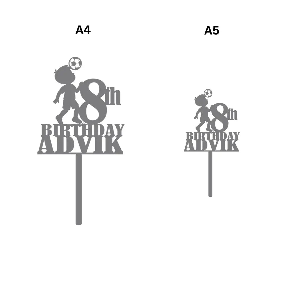 Football Birthday Cake Topper with Name & Age Magicgift.ae