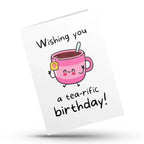 Tea themed funny birthday greeting card