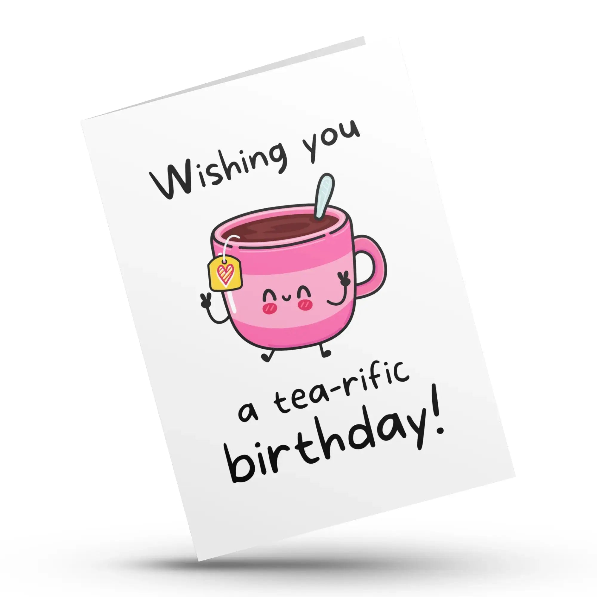 Tea themed funny birthday greeting card