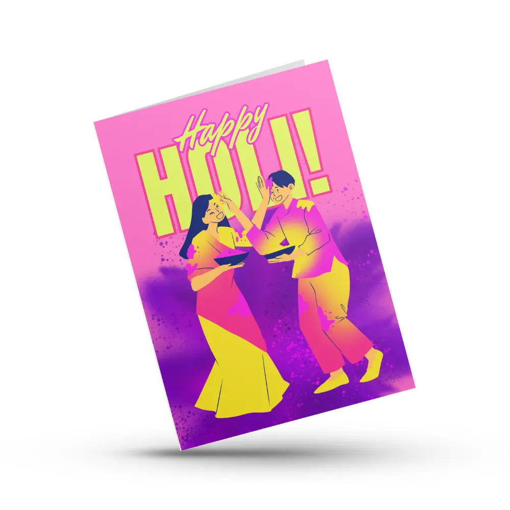 Vibrant Happy Holi Celebration Card Magicgift.ae