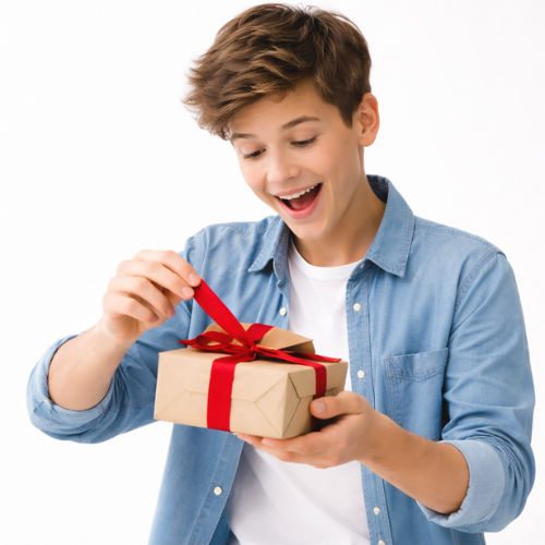 Young_boy_opening_a_gift_box_with_red_ribbon_on_white_background_birthday_gifts_for_brother_in_Dubai