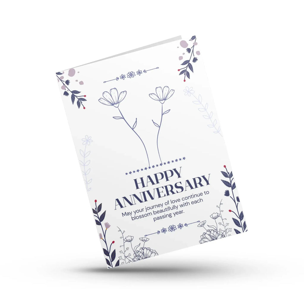 Elegant Floral Happy Anniversary Greeting Card Magicgift.ae