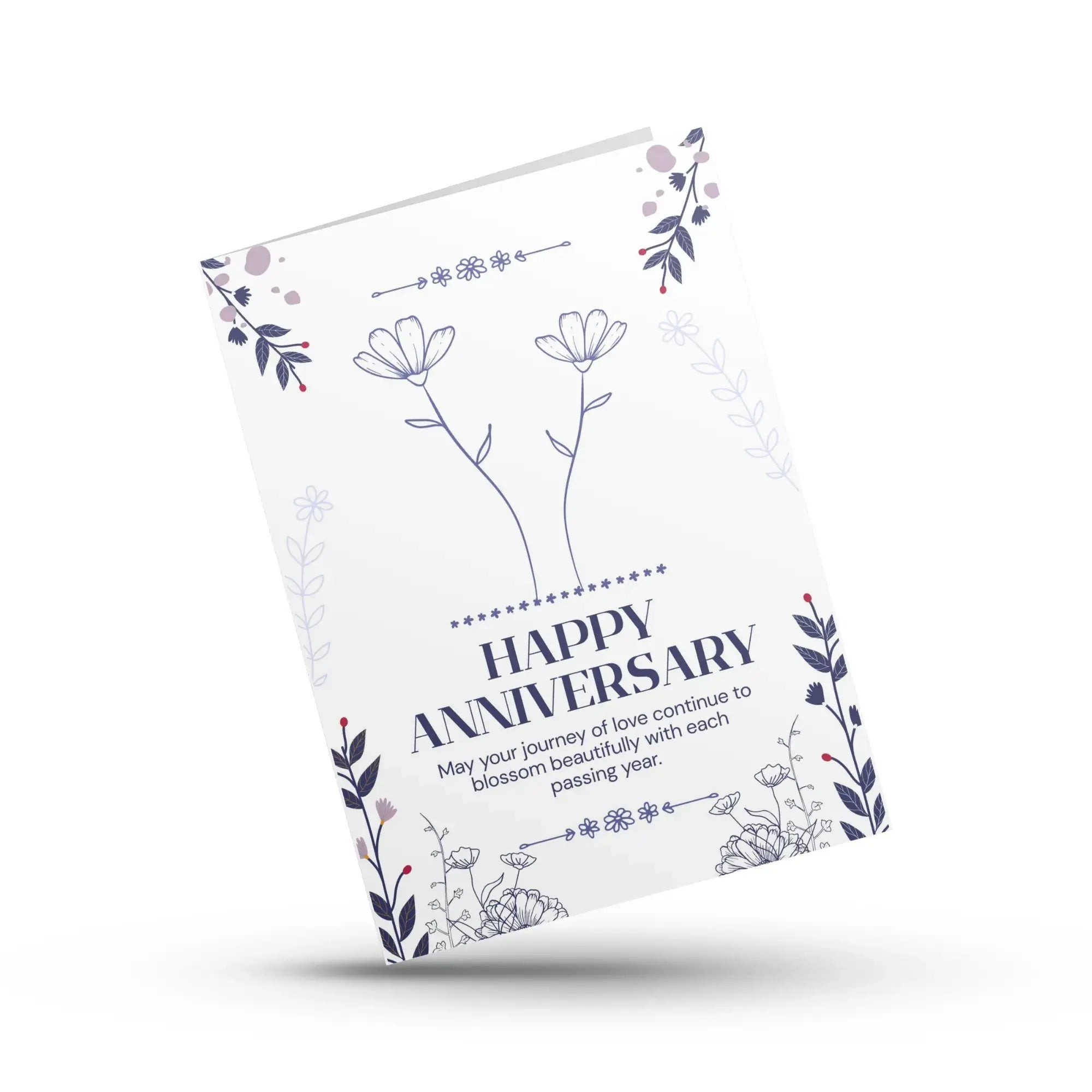 Elegant Floral Happy Anniversary Greeting Card Magicgift.ae