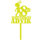 Football Birthday Cake Topper with Name & Age Magicgift.ae