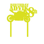 Motorbike Birthday Cake Topper with Name & Age Magicgift.ae
